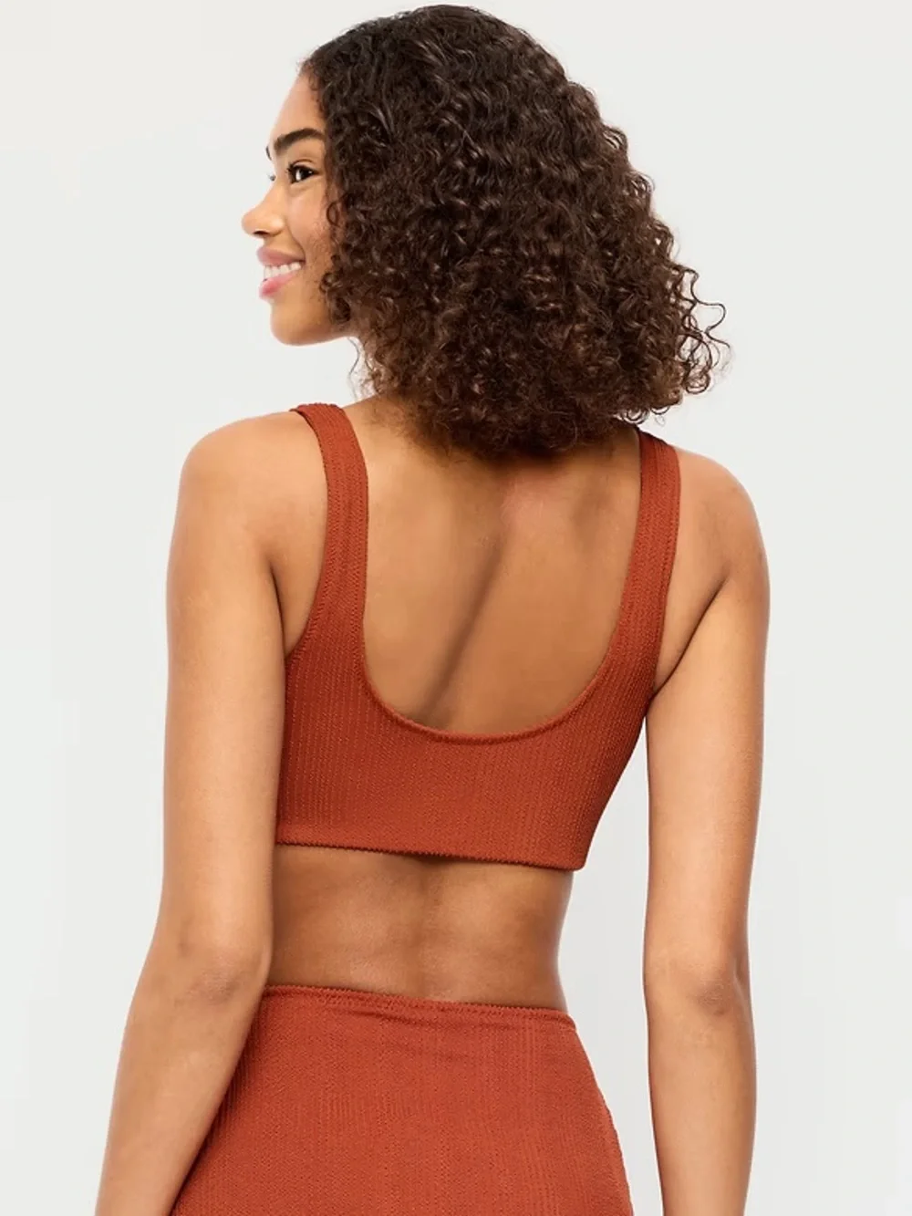 Old Navy Ribbed Scoop-Neck Swim Top M